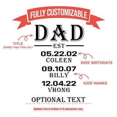 Personalized Laser Engraved Dad Tumbler